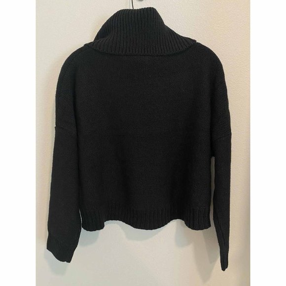 Jack By BB Dakota Say Anything Cable Cowl Neck Sweater Black Size Small - Picture 6 of 6